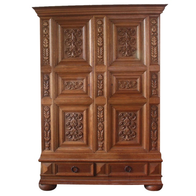 Vintage Danish Brutalist Cabinet in Oak, 1890s For Sale