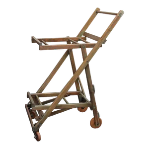 Early Oak Folding Grocery / Shopping Cart