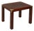 English Midcentury Campaign Style Side Table with Parquet Top and Brass Braces For Sale