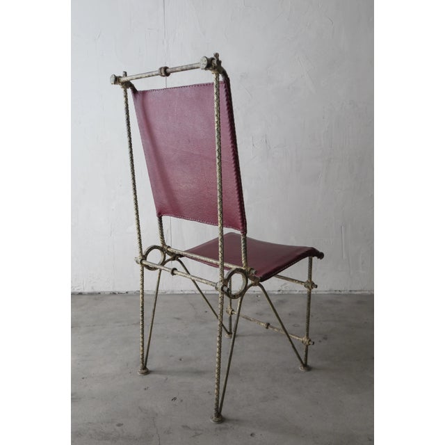 Ilana Goor Ilana Goor Handwrought Metal and Leather Dining Chairs For Sale - Image 4 of 11