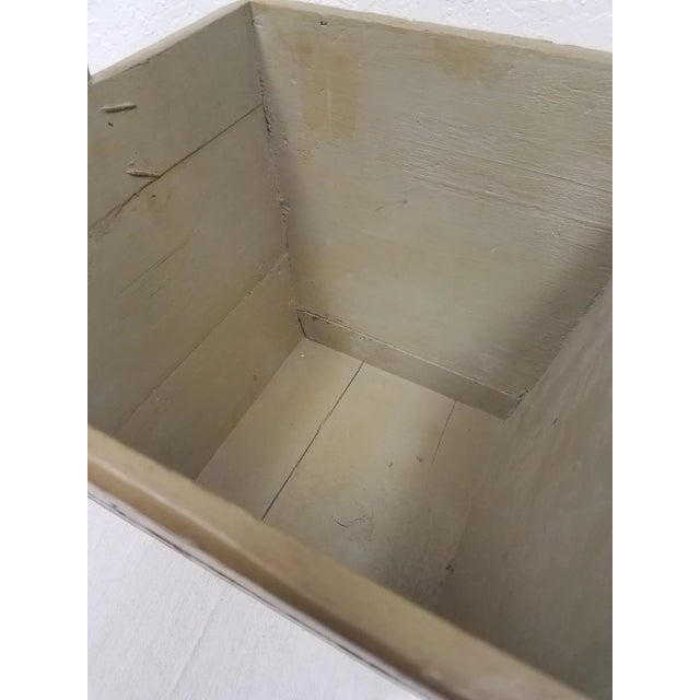 2010s Green Yellow Decoupage Rooster Wooden Carry Box For Sale - Image 5 of 10