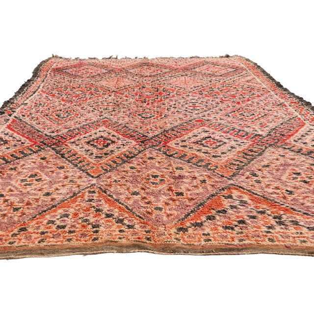 Mid-Century Modern Vintage Beni M'Guild Zayane Moroccan Rug, 06'09 X 11'02 For Sale - Image 3 of 10