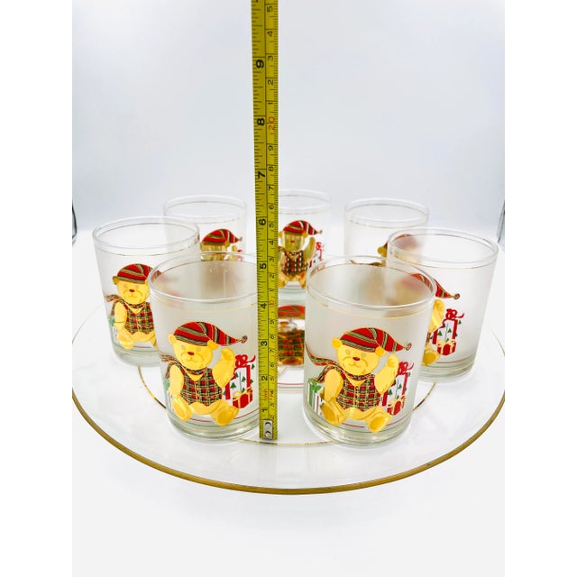 Vintage Culver Glass Company Holiday Bear Cocktail Set- 11 Pieces For Sale - Image 11 of 13