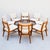 Immaculately restored set of 8 mahogany dining chairs by Brown Saltman, made in Southern California c. 1950s. The chairs...