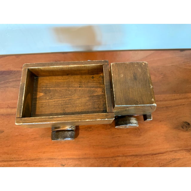American Large Hand Made Solid Wood Wooden Truck Toy Vehicle, Mid-Century Retro American For Sale - Image 3 of 8