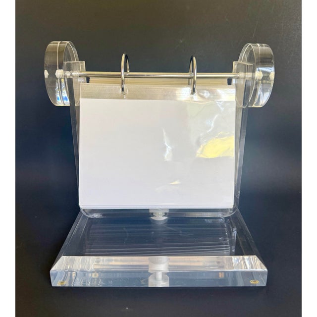 Here is a fabulous Mid-Century Modern rotating photo display, beautifully crafted from exceptionally thick, crystal-clear...