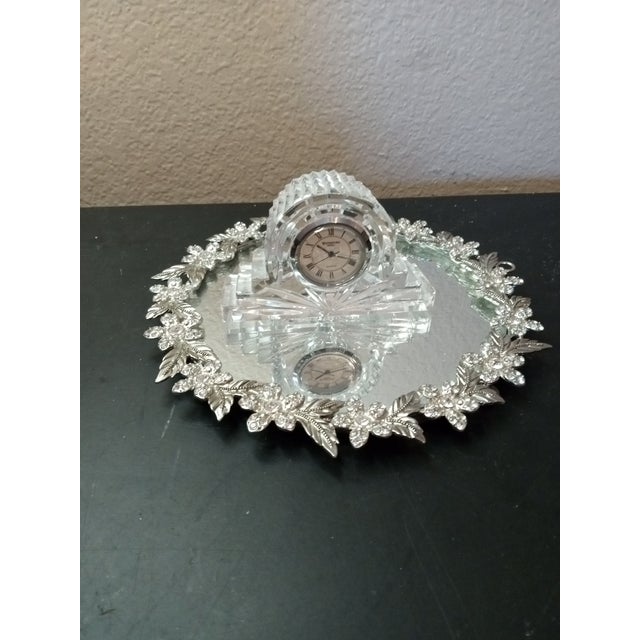 1970s Gorgeous Waterford Lead Crystal Mantle or Desk Clock For Sale - Image 4 of 6