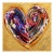 Divine Spark of Love XXXXXX - Colorful Impasto Textured Heart Painting on Wood by Cynthia Coulombe-Bégin For Sale