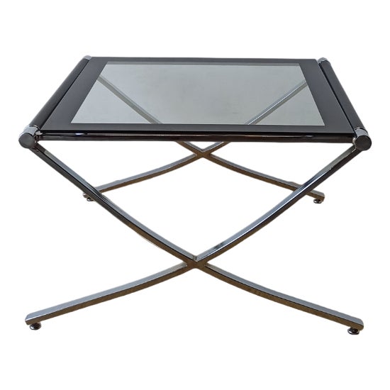 Barcelona Style Chrome Coffee Table, 1970s For Sale