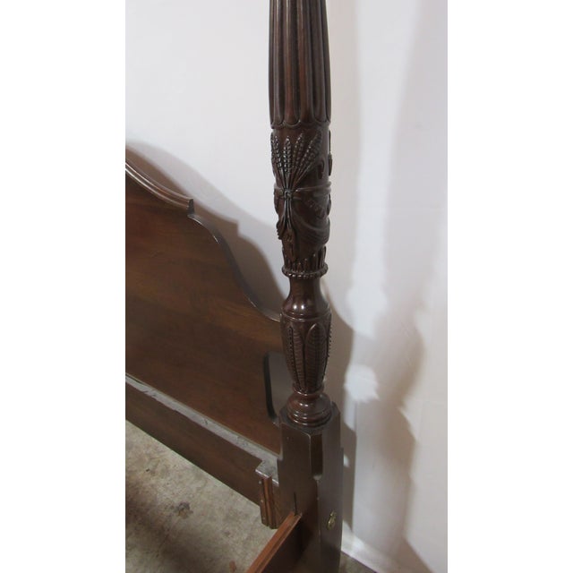 1980s Queen Size Poster Bed Carved James Sterling Cherry For Sale - Image 5 of 6