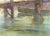 A watercolor painting of a boat by the American artist Bill Abell (1935-2026). This painting features a wooden boat tied...
