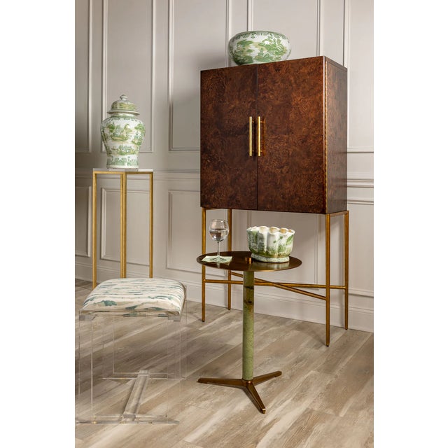 Coffee Whiskey Burlwood Bar Cabinet For Sale - Image 8 of 10