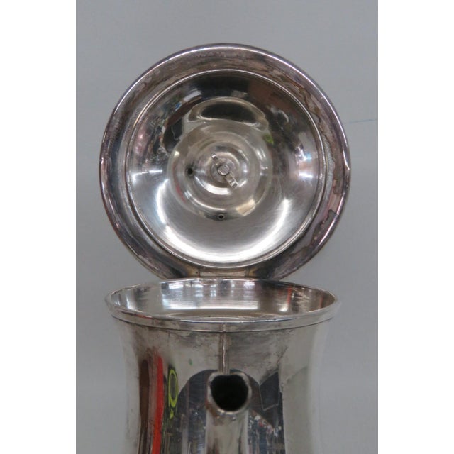 Early 20th Century Silver Plated Swan Neck Tea Coffee Pot Tapered Baluster With Wood Handle For Sale - Image 10 of 16