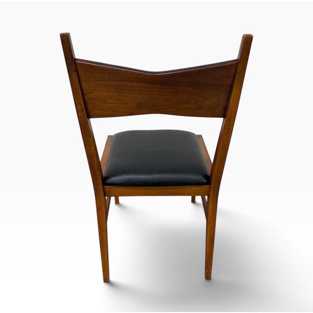 Mid-Century Modern Lane Tuxedo Walnut Dining Chairs - Set of 6 For Sale - Image 9 of 9