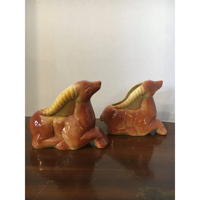 1960s Mid Century Usa Pottery Gazelle Planter Vases - a Pair For Sale - Image 10 of 10