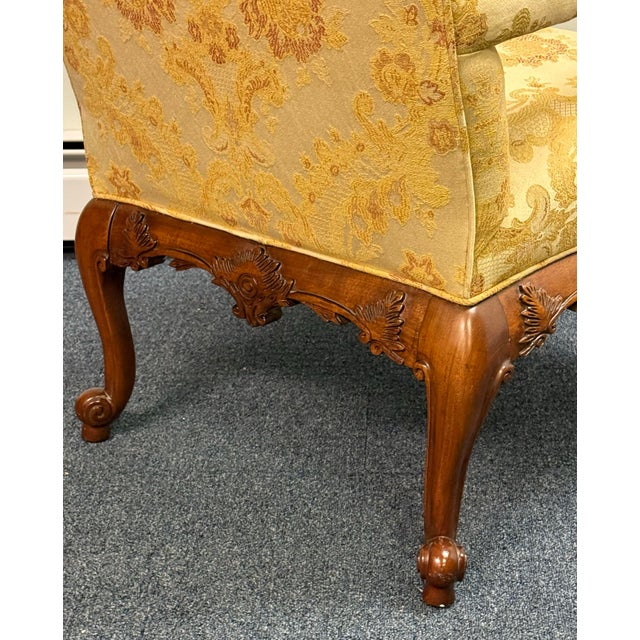 Statesville Chair Company Carved Georgian Upholstered Chair For Sale In New York - Image 6 of 12