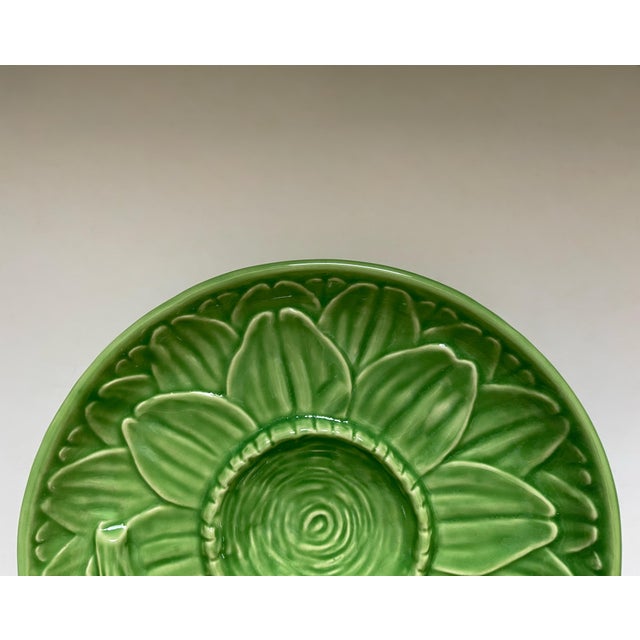 Rustic European Antique Portuguese Majolica Artichoke Dish For Sale - Image 3 of 7