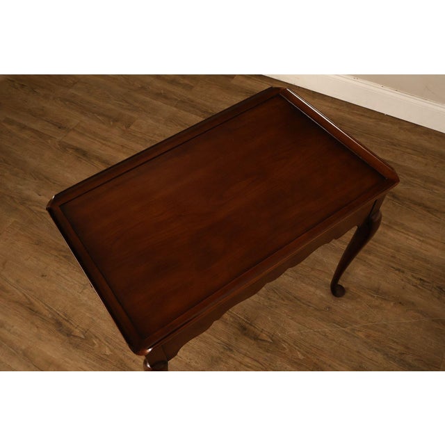Statton Furniture Statton Queen Anne Style Cherry Tea Table For Sale - Image 4 of 18