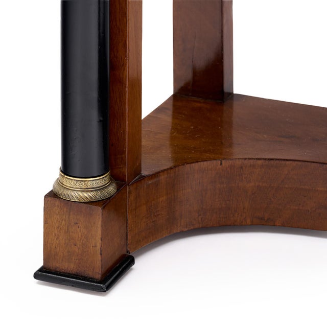 French Empire Mahogany Side Table With Ebonized Columns and Black Marble, Circa 1810 For Sale - Image 9 of 9