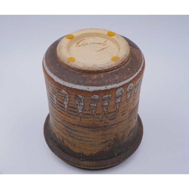 Burnt Orange Mid 20th Century Joel Edwards Lidded Jar For Sale - Image 8 of 12