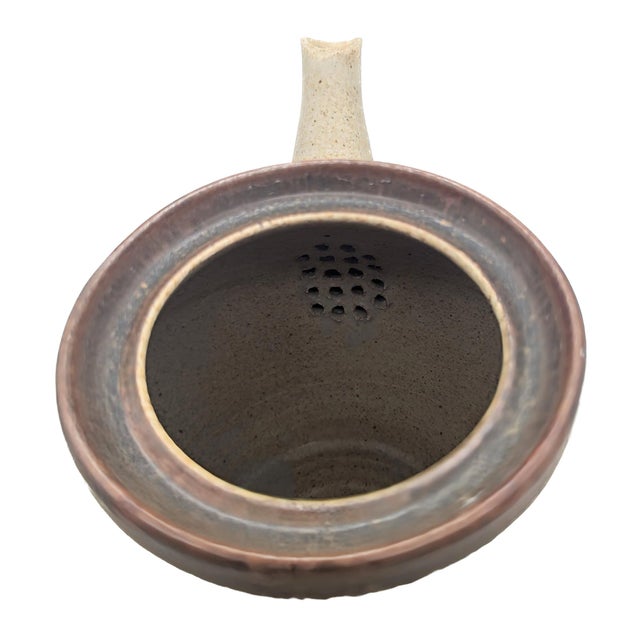 Almond Mid 20th Century Studio Pottery Stoneware Tea Pot For Sale - Image 8 of 12