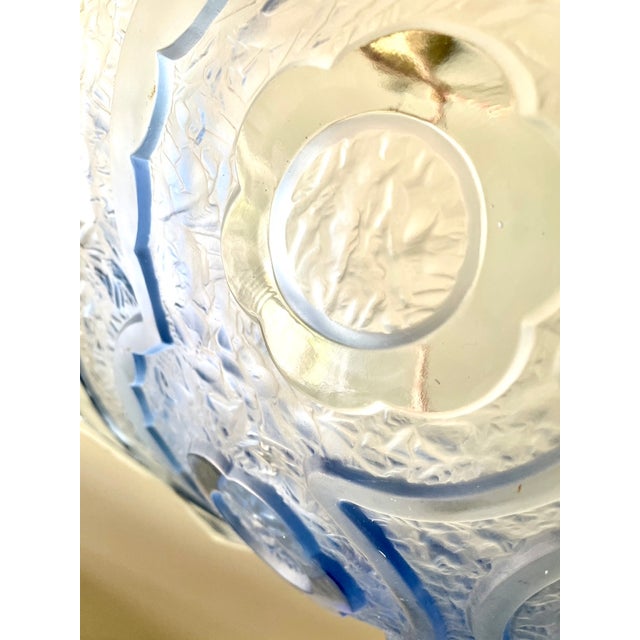 Art Deco Blue Cup Pendant Light with Glass, 1930s For Sale - Image 3 of 10