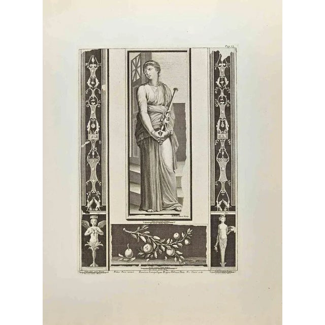 Melpomene, Muse of Tragedy from "Antiquities of Herculaneum" is an etching on paper realized by Nicola Vanni in the 18th...