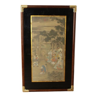 Mid 20th Century Framed Asian Figural Print After “Refusing The Seat” For Sale