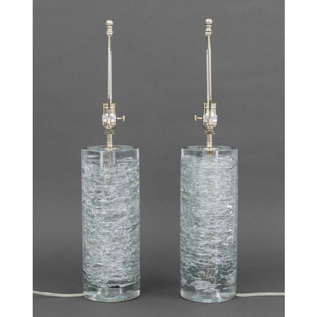 Metal Vaughan Designs "Rutland" Glass Column Lamps, Pair For Sale - Image 7 of 9