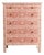 Arabesque Inlay Five-Drawer Tallboy - Coral by House of Jaipur For Sale