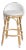 Tobias 24.5 in. Seat Height Outdoor Rattan and Metal Low Back Counter Stool, Smooth White For Sale