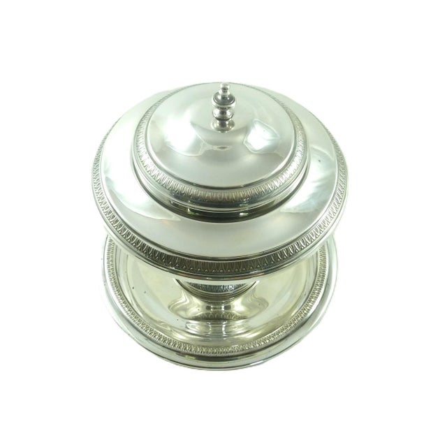French Mid 20th Century French Silver Plate Caviar Server | Glass Liner | 5 Piece Set For Sale - Image 3 of 10
