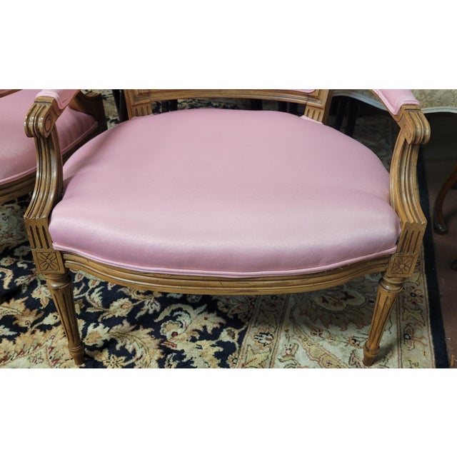 French Pair Hot Pink 1950s French Chairs For Sale - Image 3 of 12