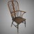 Wood English High Back Windsor Arm Chair For Sale - Image 7 of 7