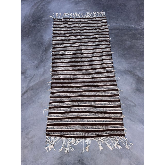 Gray Moroccan Vintage Throw - 3'0" X 6'3" Ft For Sale - Image 8 of 9