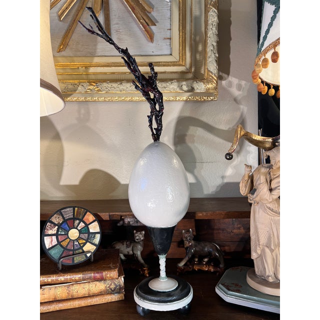 Baroque Baroque Curiosity Cabinet "Natural Study" Model With Faux Ostrich Egg & Faux Black Coral For Sale - Image 3 of 12