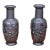 Antique Pewter Vases With Semi-Precious Stone Inlay- a Pair For Sale