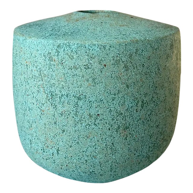 Ceramic Vase with Green Glaze by John Ward For Sale