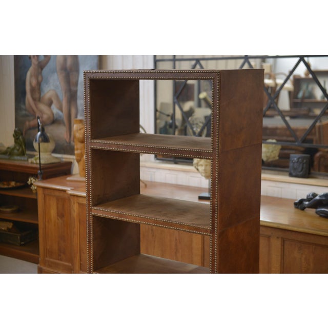 Faux Leather Studded Shelf, 2000s, in Good conditions. Designed from 2000