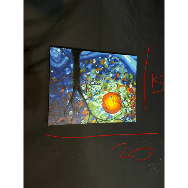 2010s Colorful Abstract Expressionist-Style Canvas, 19” X 16” For Sale - Image 5 of 5
