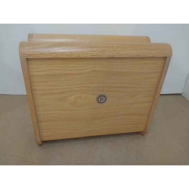 1980s 1980s Mid Century Peter Pepper Products Oak Danish Modern Double Letter Desk Tray For Sale - Image 5 of 6