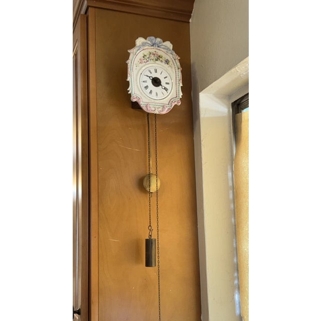 19th Century German Black Forest Jockele Porcelain Wall Clock For Sale - Image 4 of 13