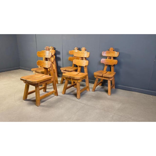 Vintage Brutalist Dining Chairs, 1960s, Set of 6 For Sale - Image 9 of 17