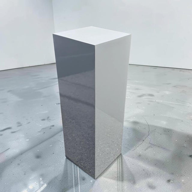 Chrome Stripe Postmodern Pedestal For Sale - Image 4 of 10