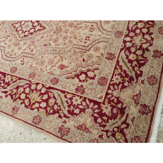 Galerie Shabab Collection Early 20th Century Persian Tabriz Accent Rug For Sale In New York - Image 6 of 7