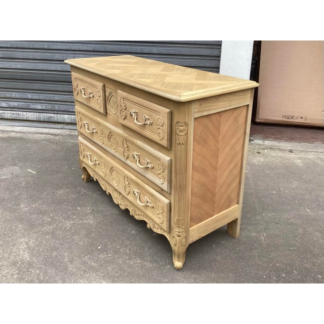 1950s French Stripped Cherry Chest of Drawers For Sale - Image 5 of 14