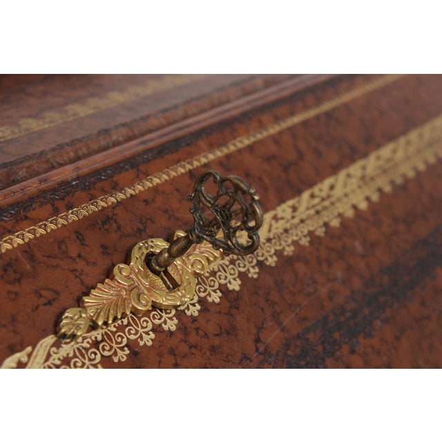 Maitland Smith Leather Wrapped Secretary Desk For Sale - Image 14 of 18