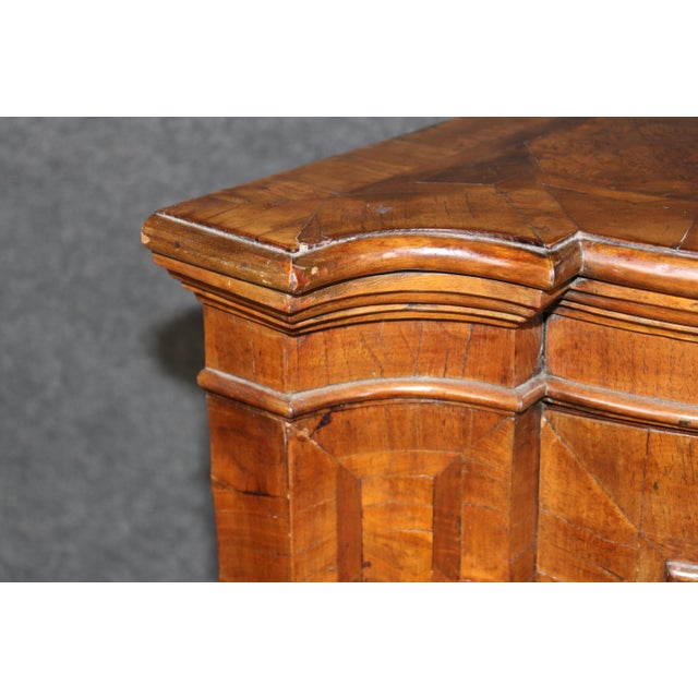 Fine Antique 1780s Italian Burled Walnut Primitive Corner Cabinet Rustic Lock For Sale - Image 4 of 12