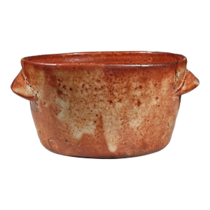 Vintage Japanese Modernist Wood-Fired Shino Ware Vessel With Handles, Signed