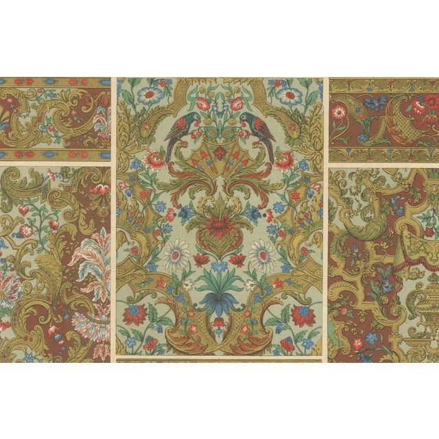 After Racinet, 17th-18th Century French Decorative Textile and Wallpaper Designs, Plate LXXXVI, Print For Sale - Image 5 of 10